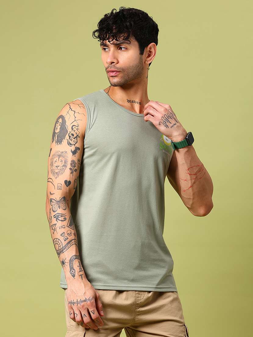 men front & back print round neck slim fit t-shirt - 21951738 -  Standard Image - 1