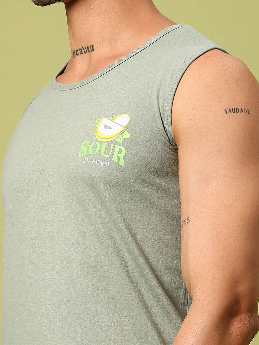 men front & back print round neck slim fit t-shirt - 21951738 -  Standard Image - 4