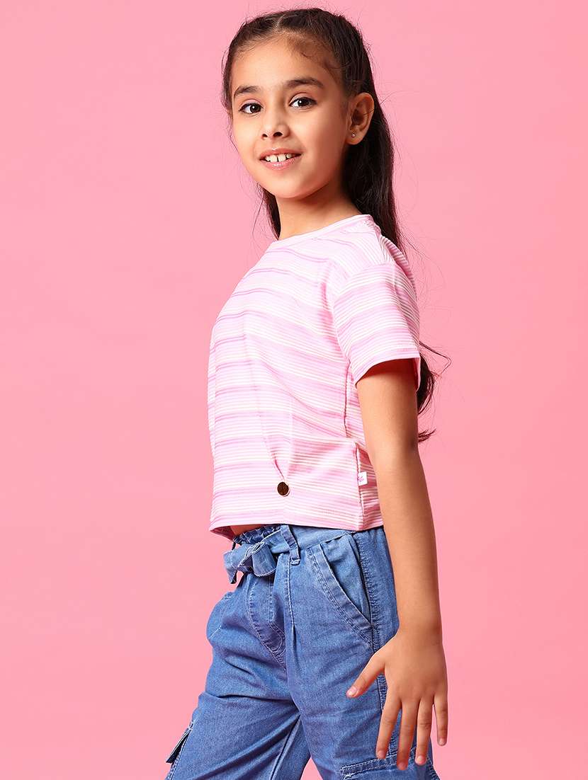 girls striped short slevee tee - 21951742 -  Standard Image - 1