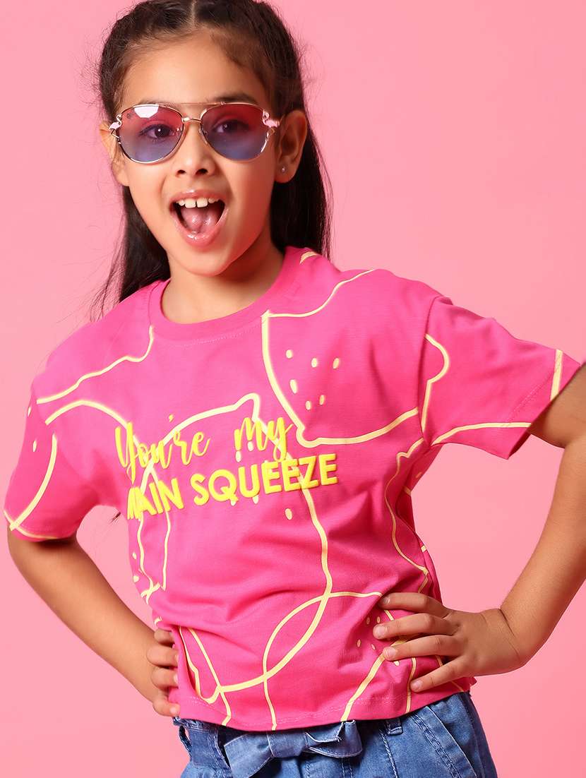 girls printed short sleeve tee