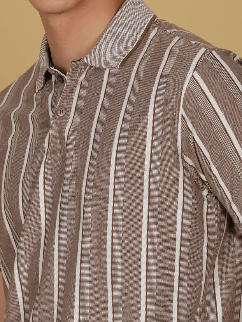 men striped short sleeve regular fit polo t-shirt - 21951748 -  Standard Image - 4