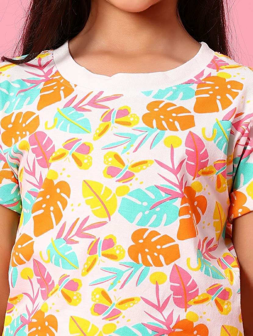 girls printed t-shirt and short co-ord set - 21951749 -  Standard Image - 4