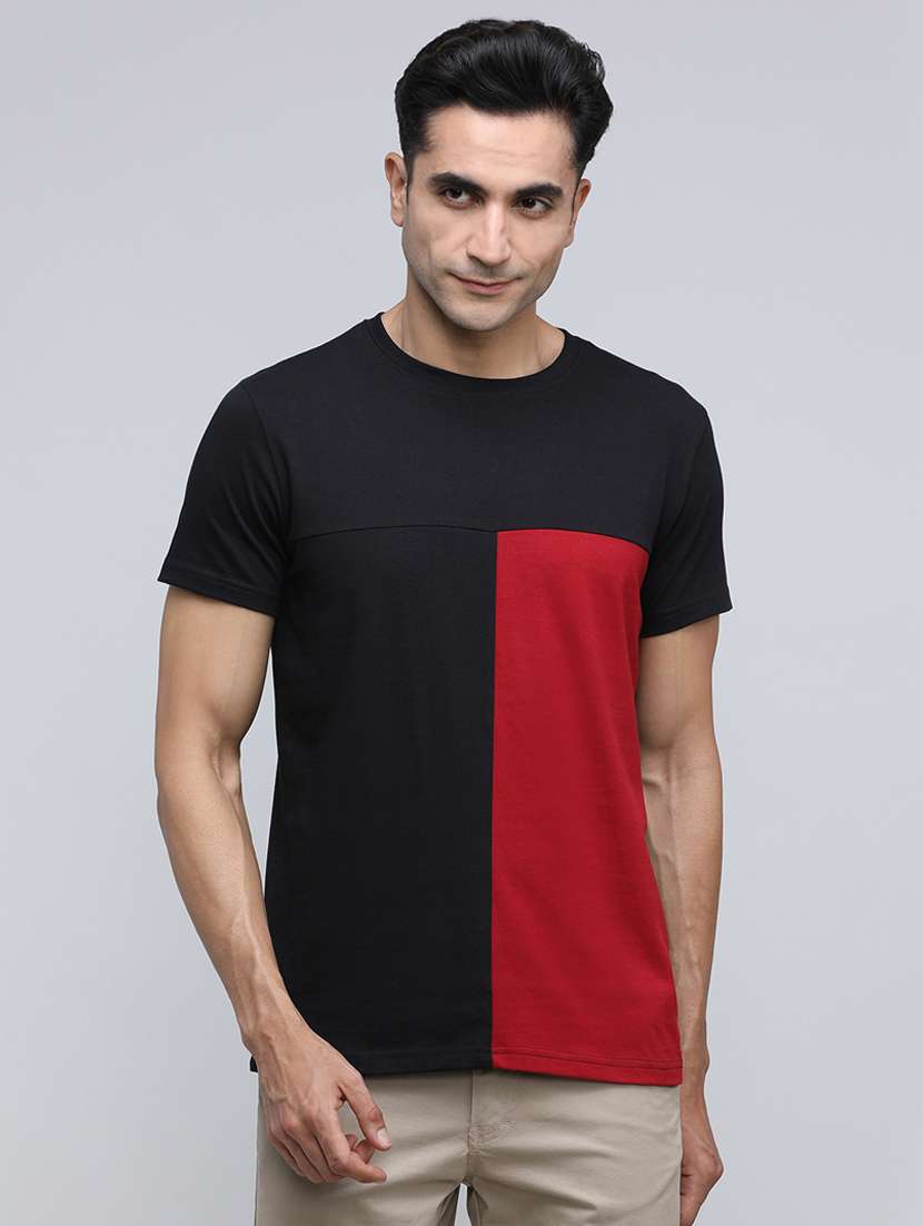 men color block short sleeve regular fit t-shirt