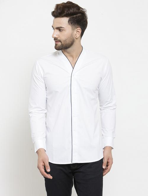 men solid long sleeve slim fit casual shirt - 21951823 - Standard Image - 0