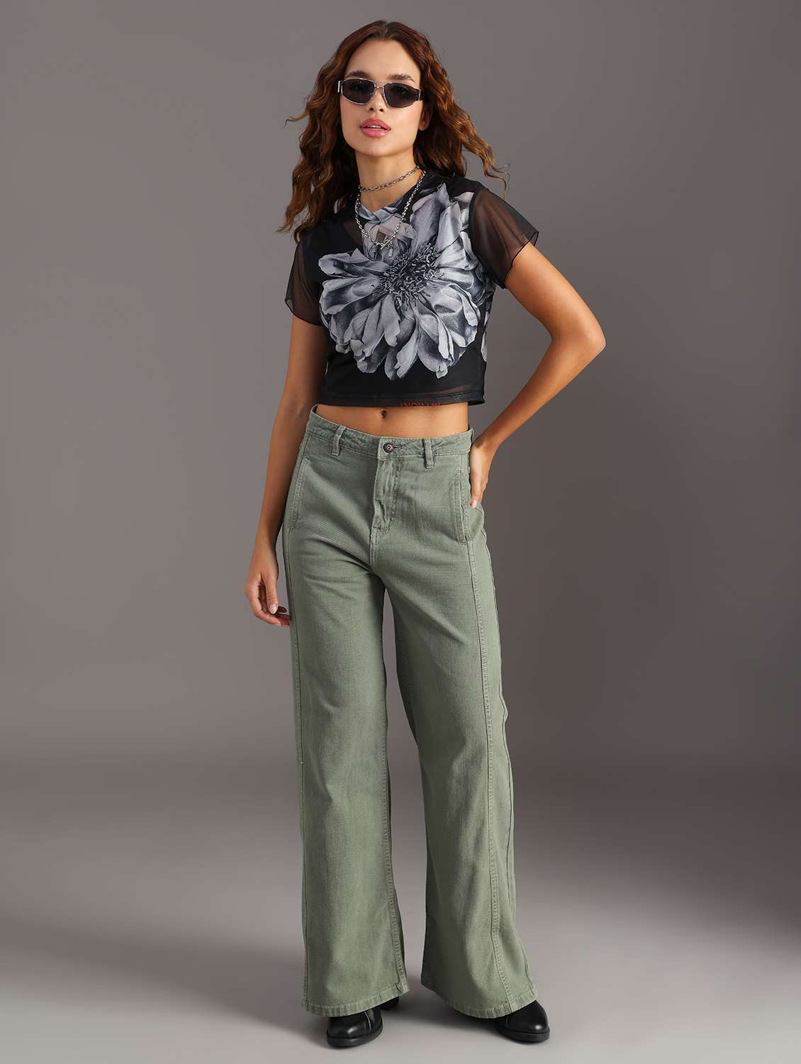 women solid mid rise wide leg jean - 21951863 -  Standard Image - 6