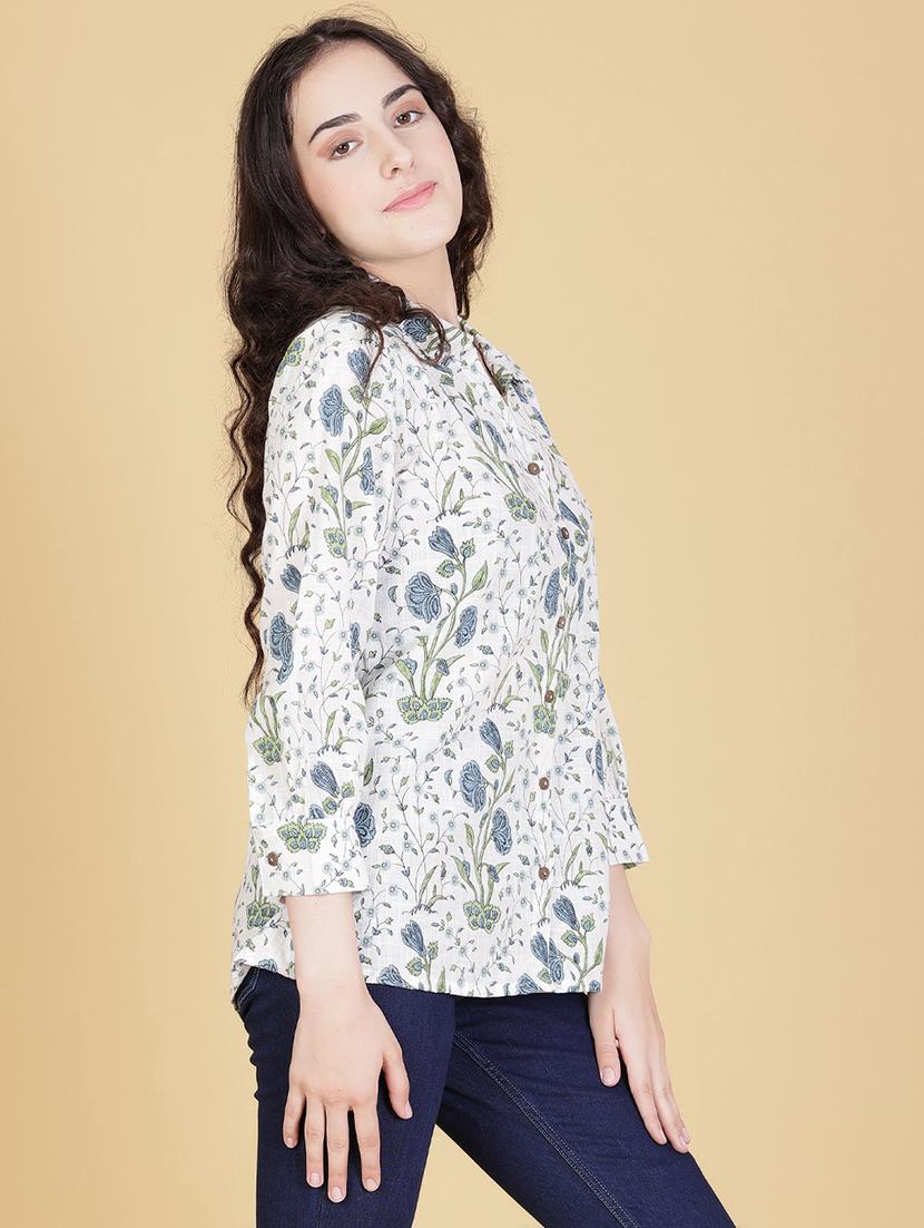women printed collared regular shirt - 21951903 - Standard Image - 1