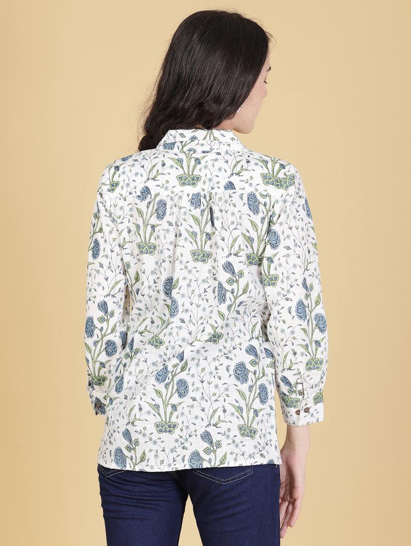 women printed collared regular shirt - 21951903 - Standard Image - 4