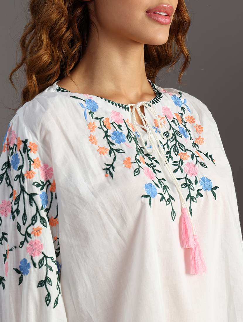 women embroidered puff sleeve regular top - 21952063 -  Standard Image - 4