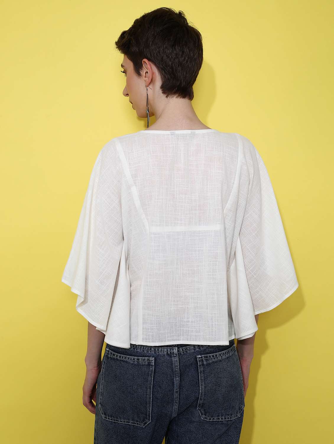 women white embroidered flared sleeve top - 21952072 -  Standard Image - 4