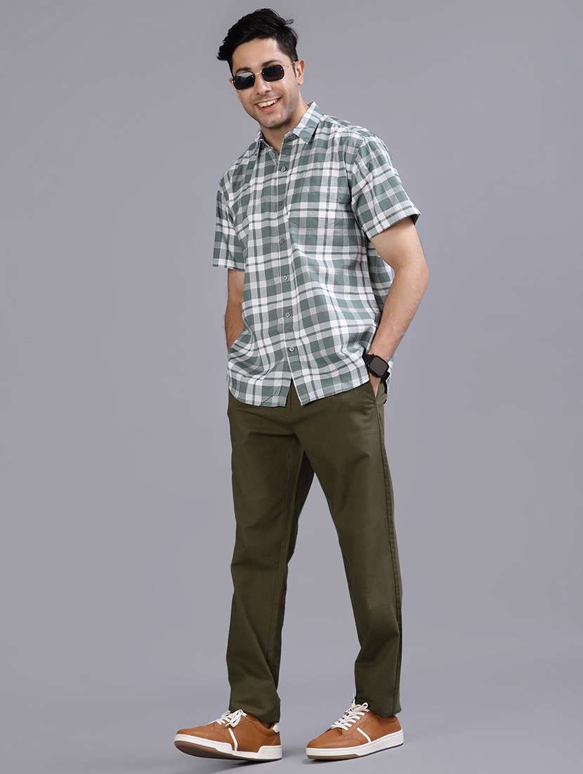 men checkered collared short sleeve regular fit shirt - 21952253 - Standard Image - 4