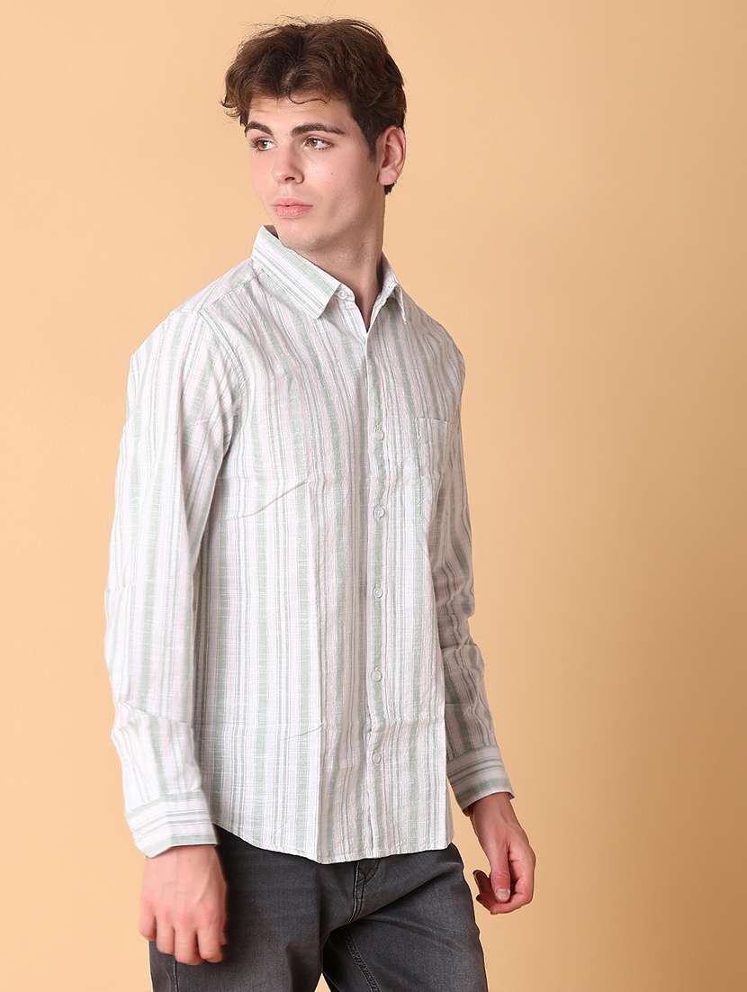 men striped long sleeve regular fit shirt - 21952272 -  Standard Image - 1