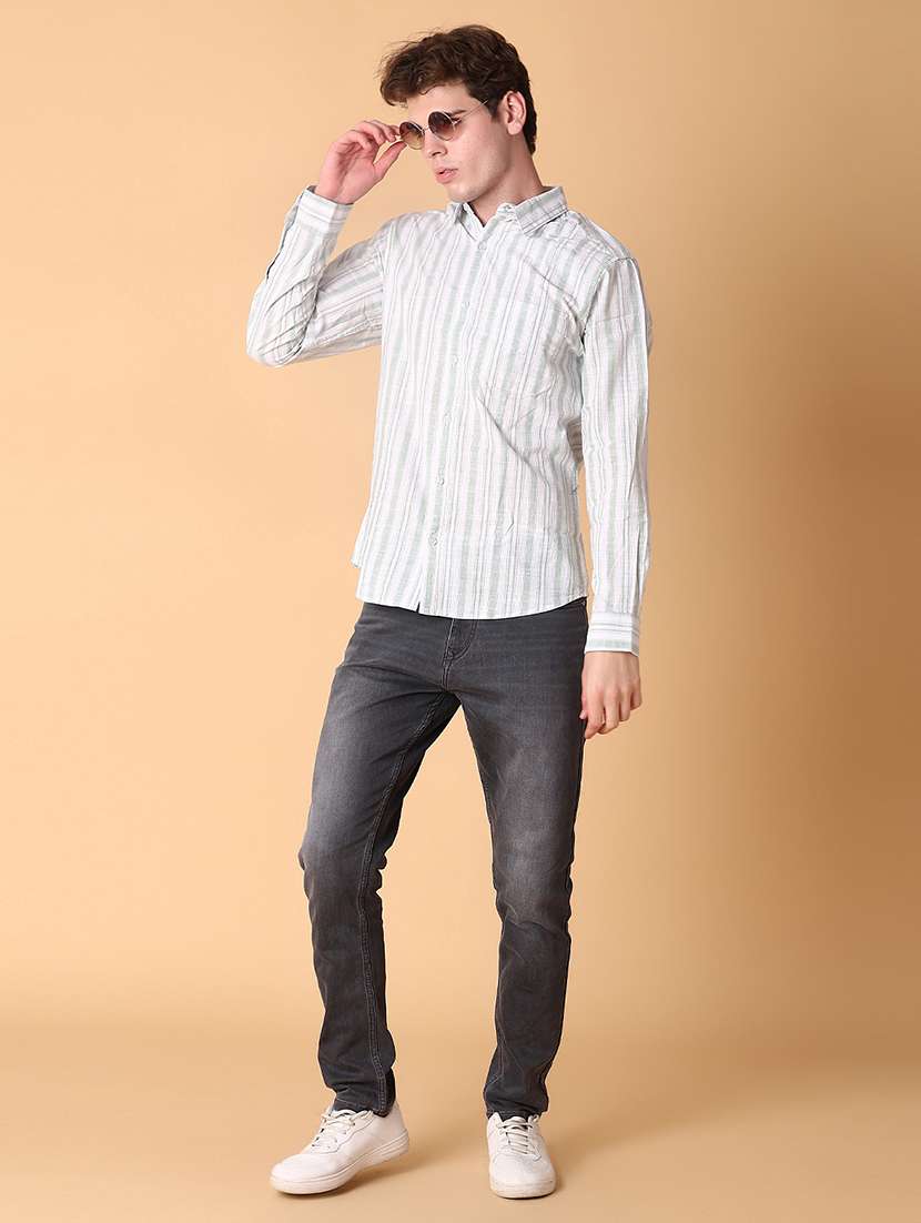 men striped long sleeve regular fit shirt - 21952272 -  Standard Image - 4