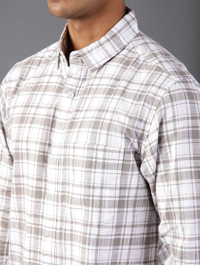 men checkered collared long sleeve shirt - 21952274 -  Standard Image - 4