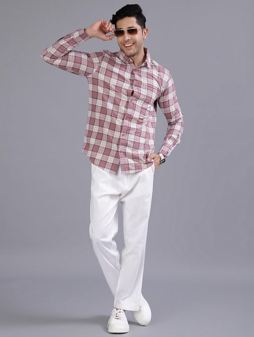 men checkered collared long sleeve shirt - 21952276 - Standard Image - 4