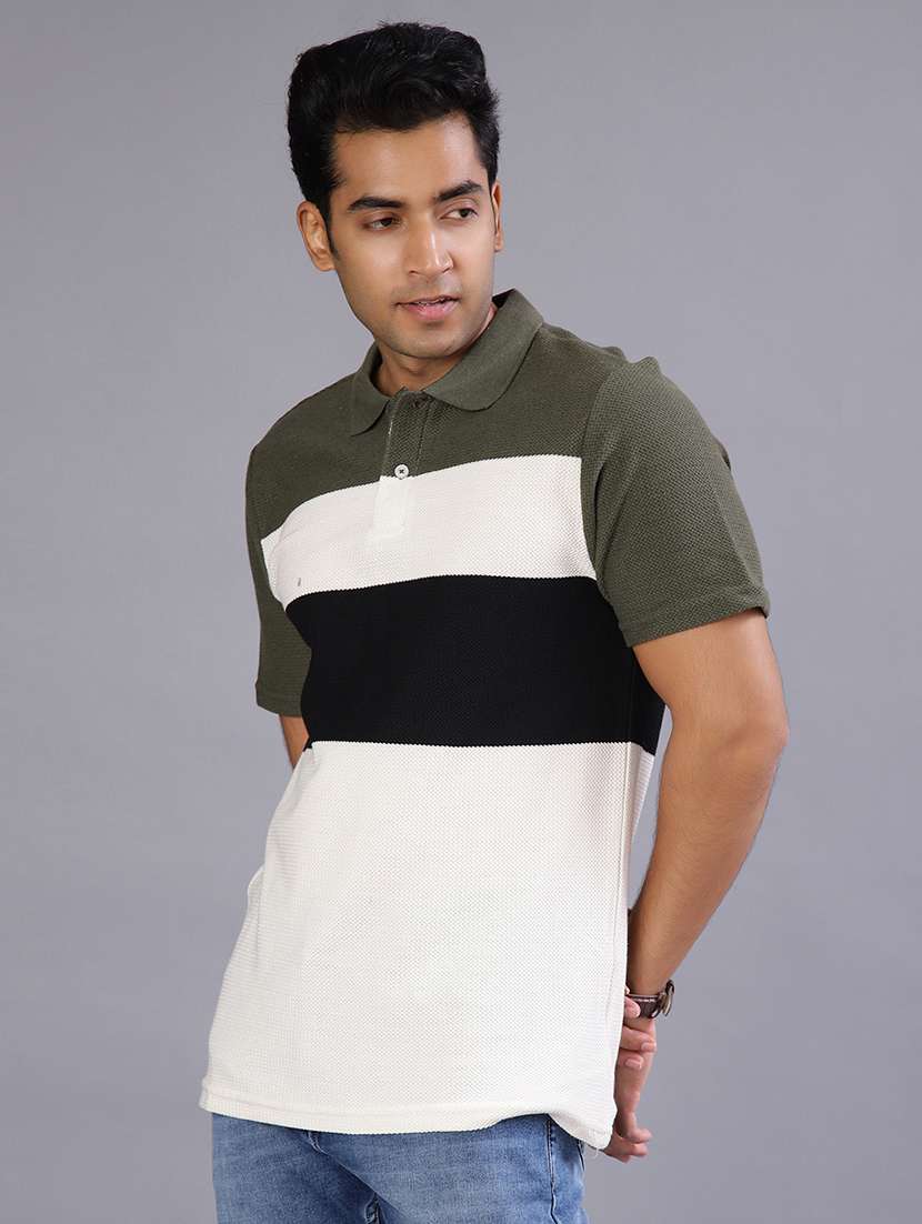 men color blocked short sleeve regular fit polo t-shirt - 21952326 -  Standard Image - 1