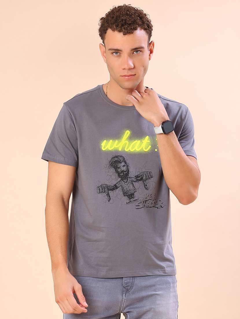 men printed short sleeve regular fit t-shirt - 21952344 -  Standard Image - 1