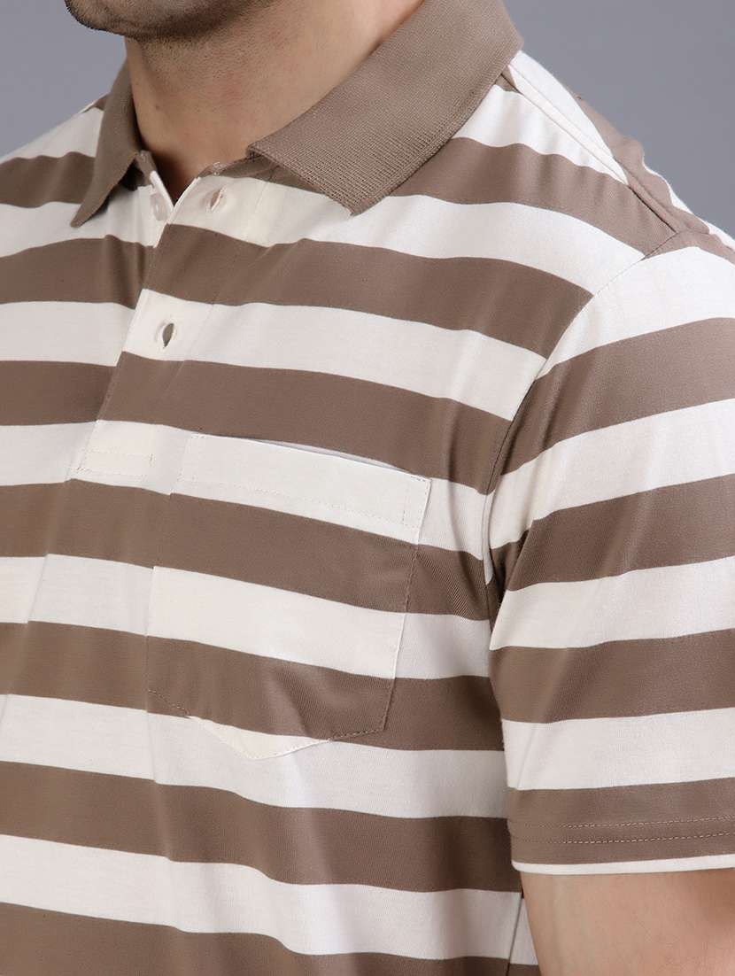 men striped short sleeve regular fit polo t-shirt - 21952346 -  Standard Image - 4