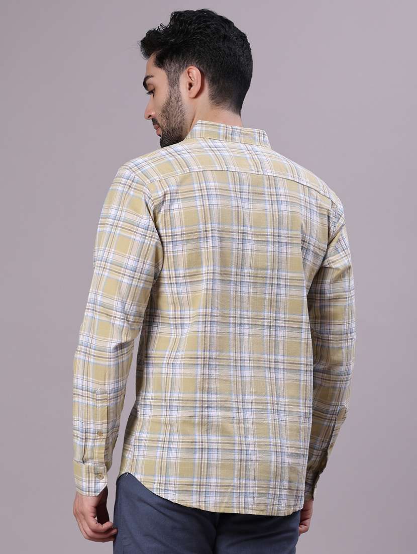 men checkered collared long sleeve shirt - 21952356 -  Standard Image - 1