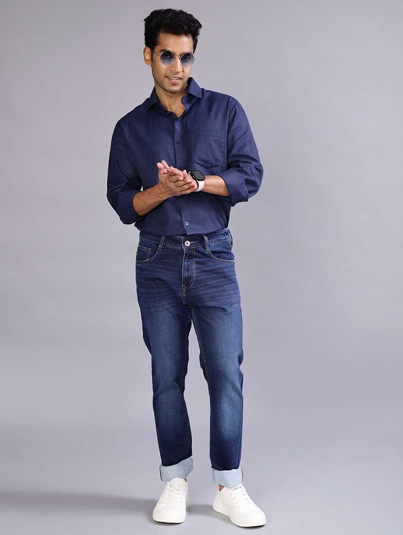 men solid long sleeve regular fit casual shirt - 21952358 - Standard Image - 4