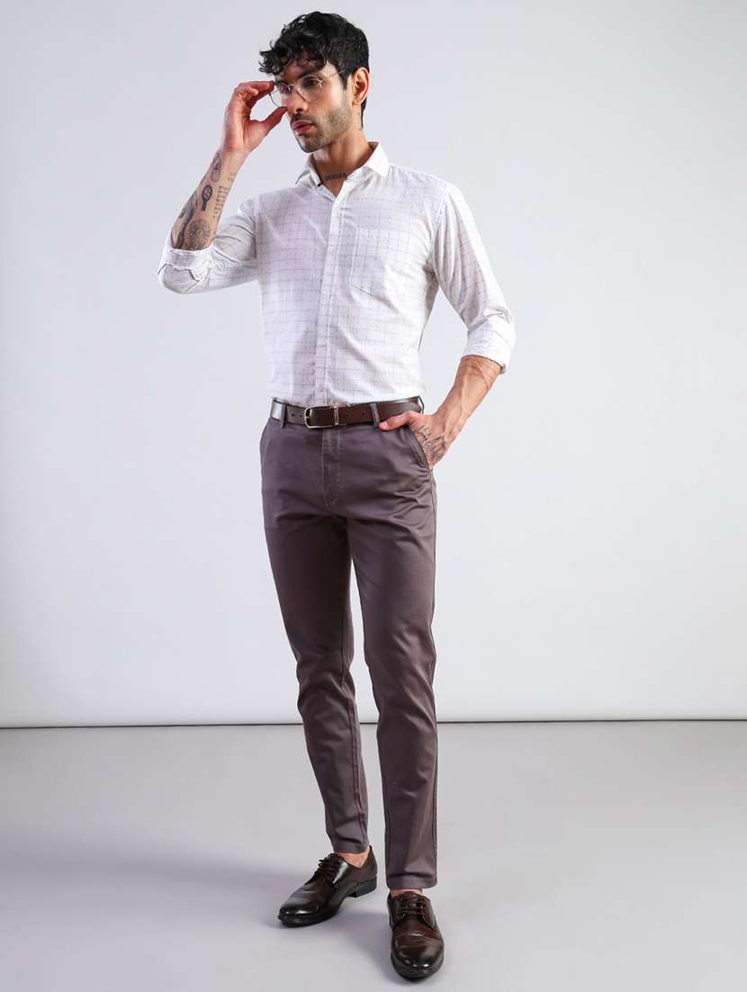 men checkered long sleeve regular fit formal shirt - 21952381 - Standard Image - 4