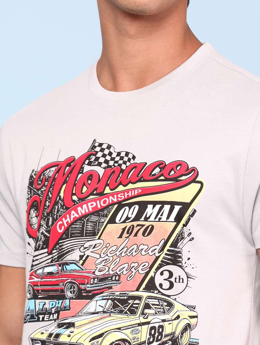 mens grey cotton blend plain t-shirt - 21952392 -  Standard Image - 1