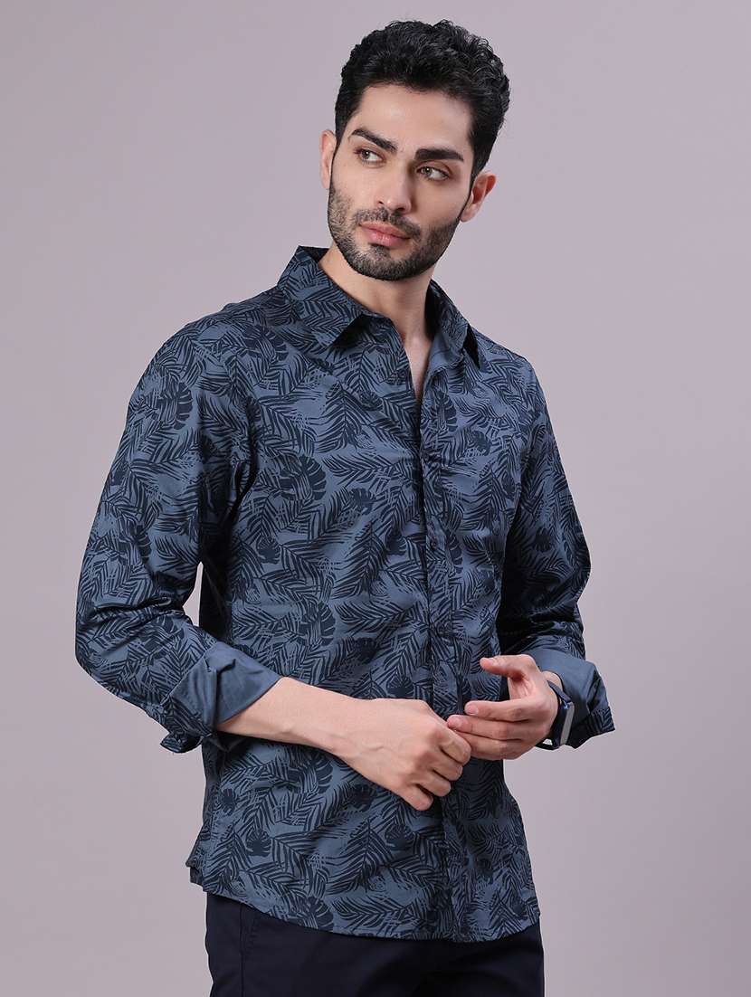 men printed long sleeve regular fit shirt - 21952405 - Standard Image - 1