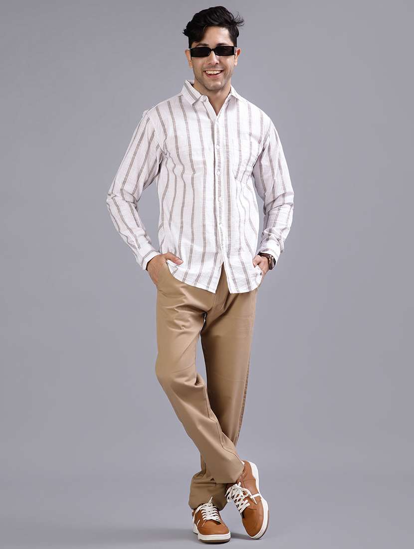 men striped collared long sleeve shirt - 21952444 -  Standard Image - 4
