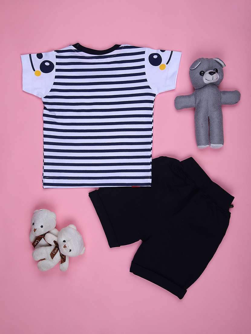 boys striped t-shirt & short twin set - 21953559 -  Standard Image - 1
