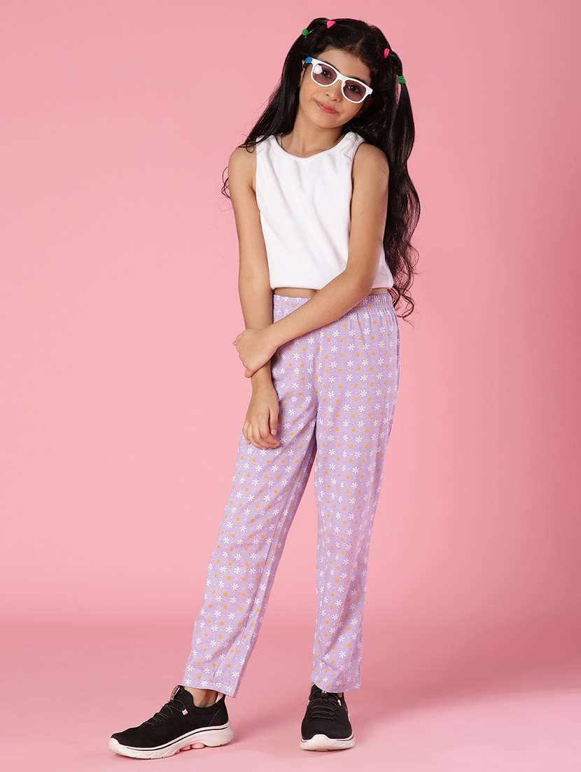 girls printed mid rise pyjama - 21953639 -  Standard Image - 4