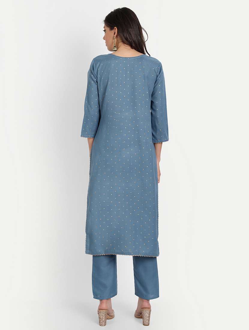 women three quarter sleeve kurta pant with dupatta set - 21954079 - Standard Image - 4