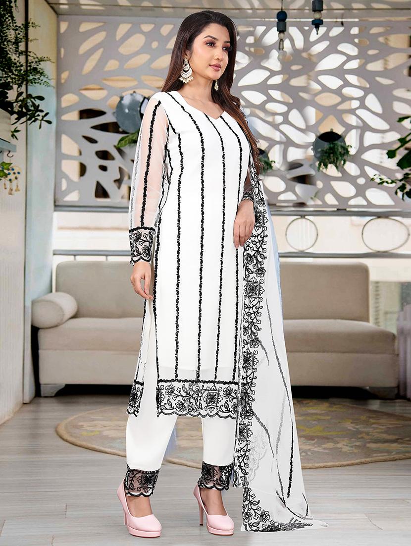 women embroidered long sleeve kurta pant with dupatta set - 21954190 -  Standard Image - 1