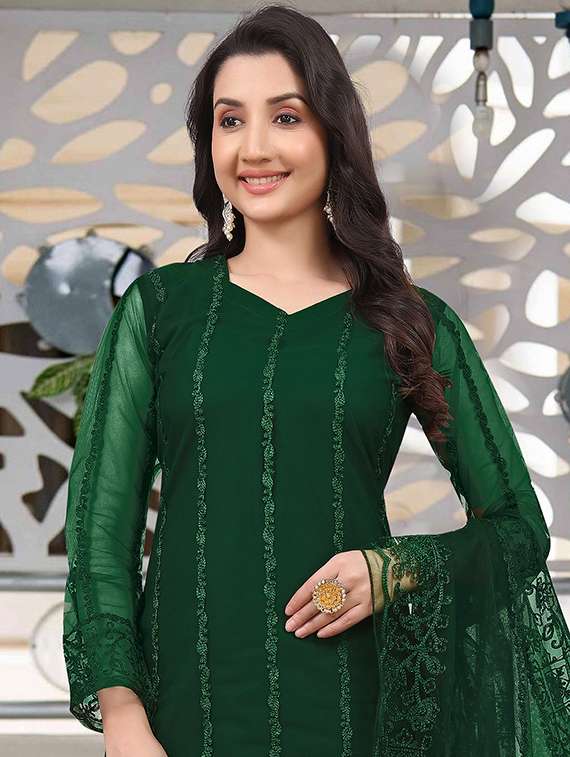 women embroidered long sleeve kurta pant with dupatta set - 21954191 -  Standard Image - 4