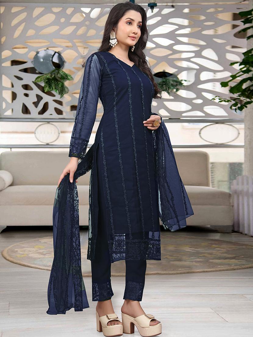 women embroidered long sleeve kurta pant with dupatta set - 21954193 - Standard Image - 1