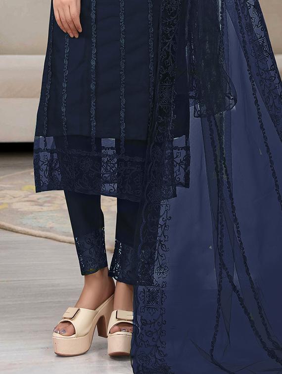 women embroidered long sleeve kurta pant with dupatta set - 21954193 - Standard Image - 6