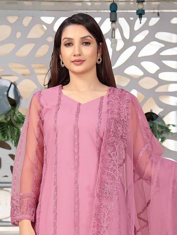 women embroidered long sleeve kurta pant with dupatta set - 21954194 -  Standard Image - 4