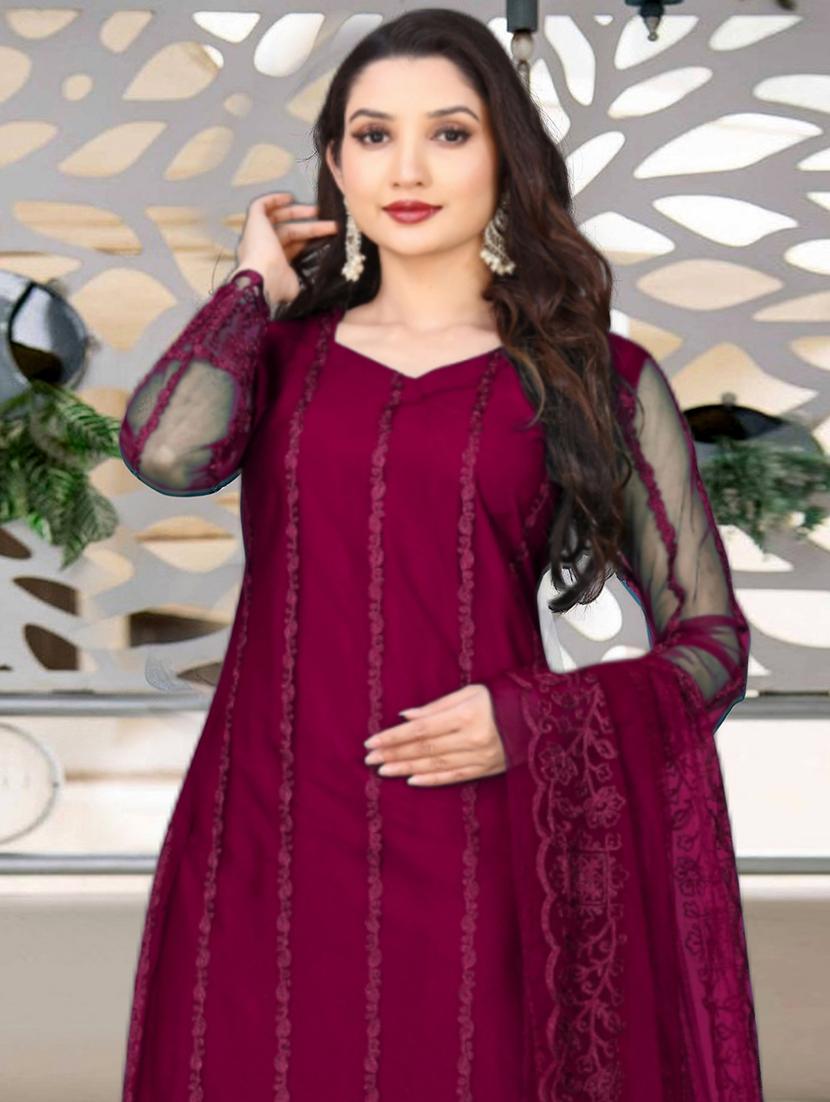 women embroidered long sleeve kurta pant with dupatta set - 21954196 - Standard Image - 4