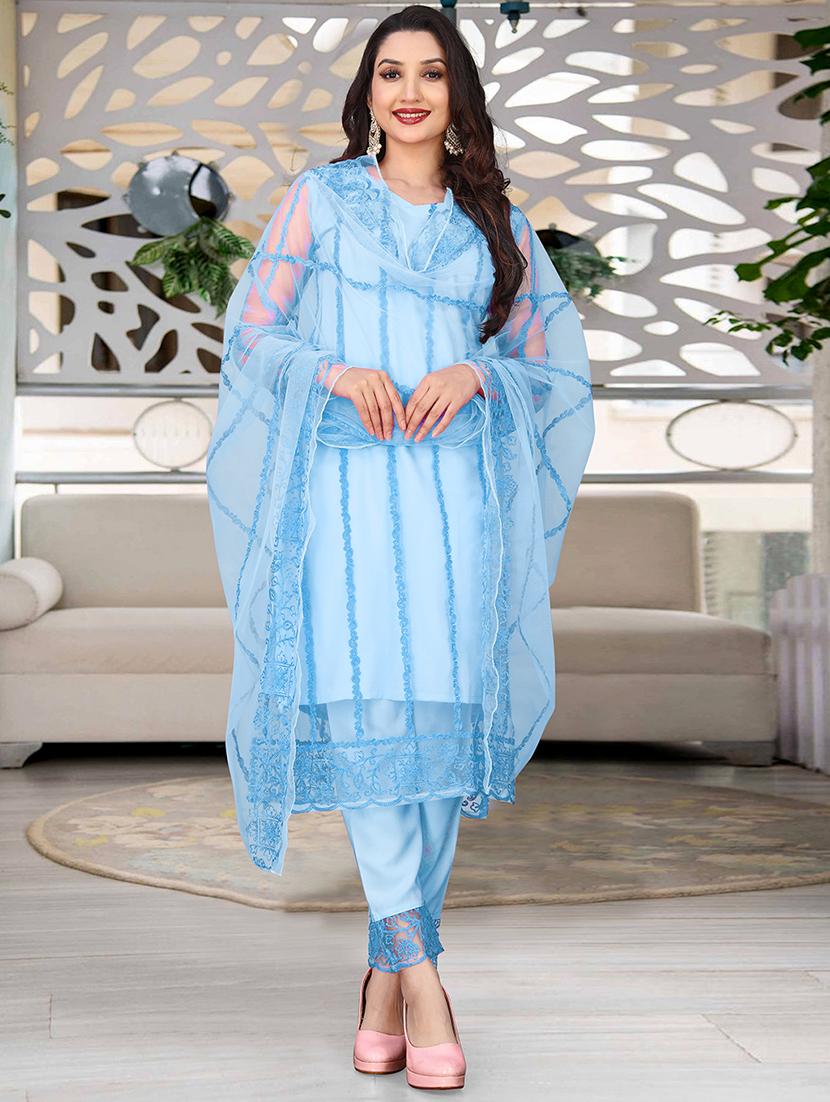 women embroidered long sleeve kurta pant with dupatta set - 21954197 - Standard Image - 1