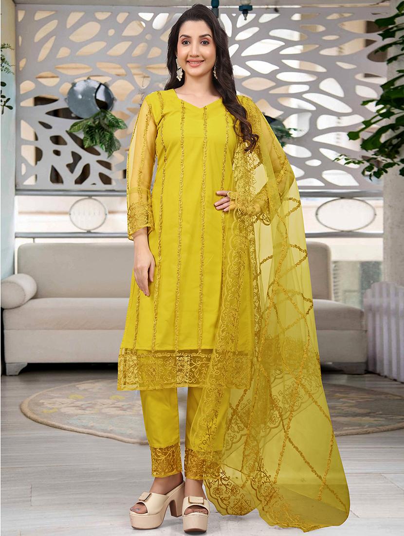 women embroidered long sleeve kurta pant with dupatta set - 21954199 - Standard Image - 1
