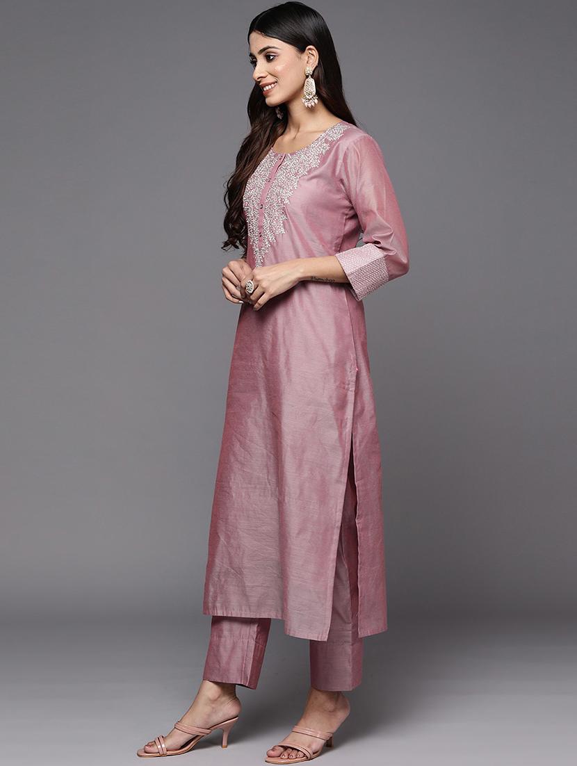 women three quarter sleeve kurta pant with dupatta set - 21954202 -  Standard Image - 1