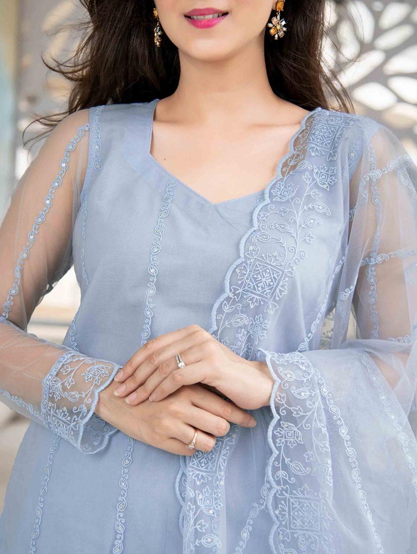 women embroidered long sleeve kurta pant with dupatta set - 21954214 - Standard Image - 4
