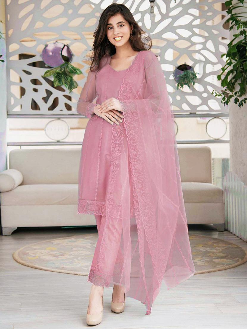 women embroidered long sleeve kurta pant with dupatta set - 21954215 -  Standard Image - 1