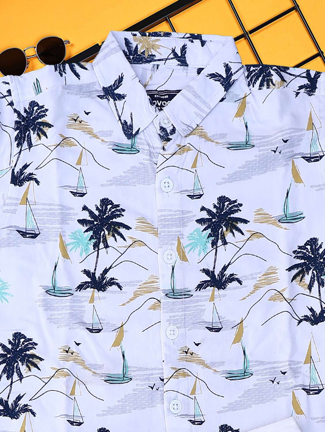 boys printed shirt and short co-ord set - 21954275 -  Standard Image - 4