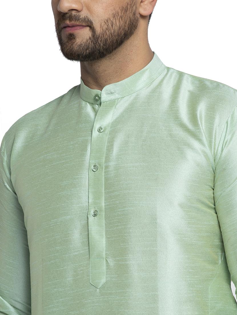 men solid mandarin neck long kurta - 21954306 -  Standard Image - 4