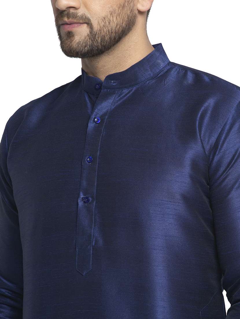 men solid mandarin neck long kurta - 21954307 -  Standard Image - 4