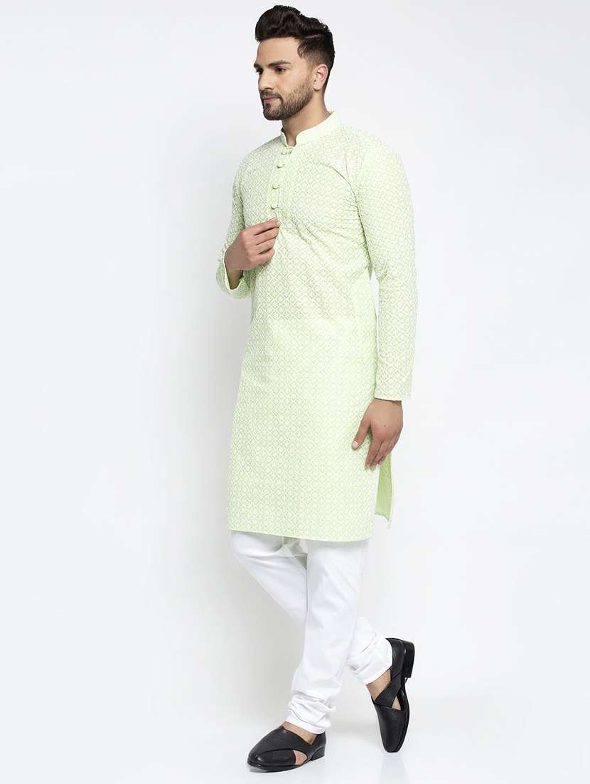 men mandarin neck kurta pyjama ethnic wear set - 21954344 -  Standard Image - 1
