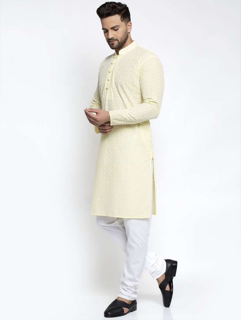 men mandarin neck kurta pyjama ethnic wear set - 21954348 -  Standard Image - 1