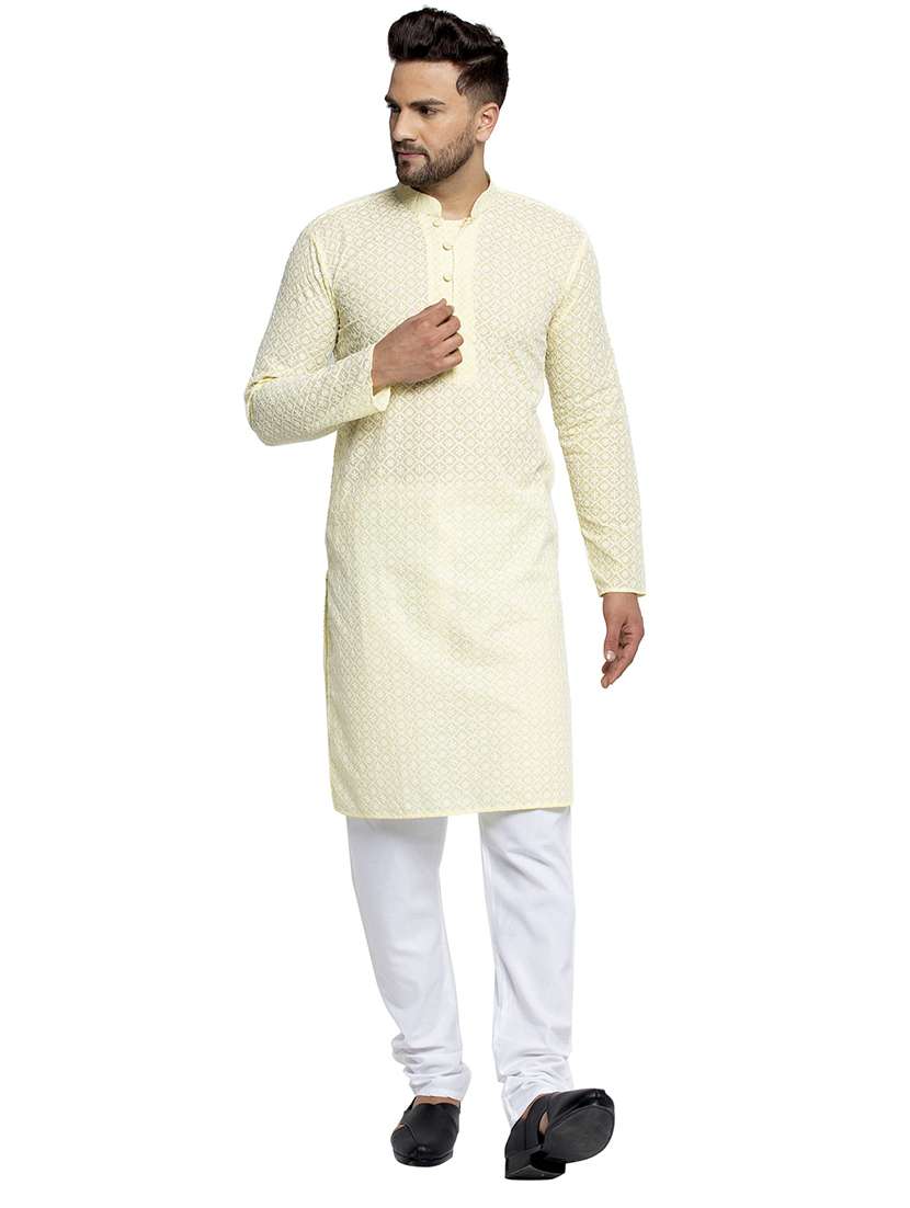 men mandarin neck kurta pyjama ethnic wear set - 21954348 -  Standard Image - 4