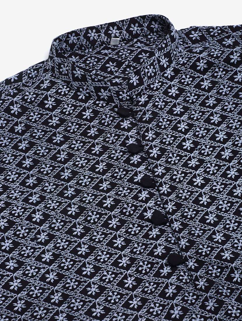 men mandarin neck kurta pyjama ethnic wear set - 21954352 -  Standard Image - 4