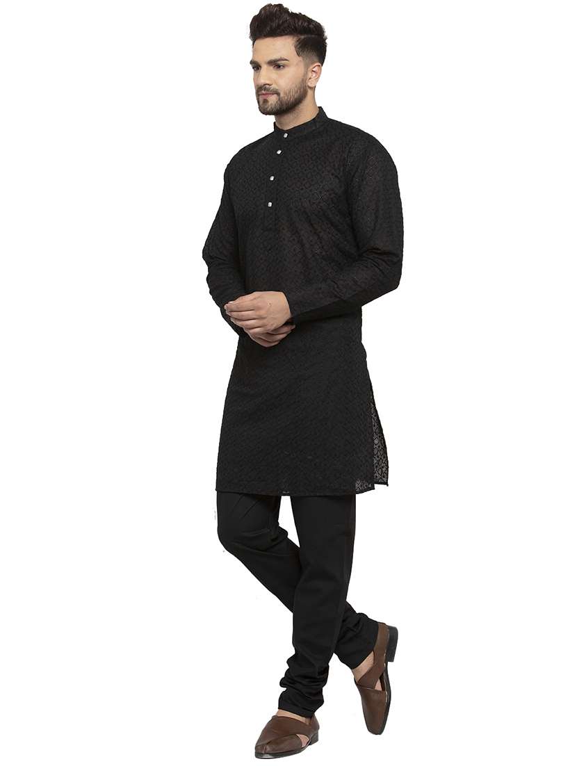 men mandarin neck kurta pyjama ethnic wear set - 21954359 -  Standard Image - 1