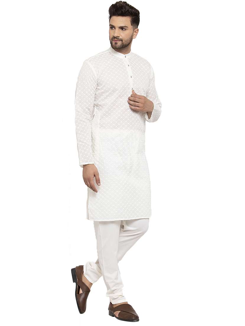 men mandarin neck kurta pyjama ethnic wear set - 21954361 -  Standard Image - 1